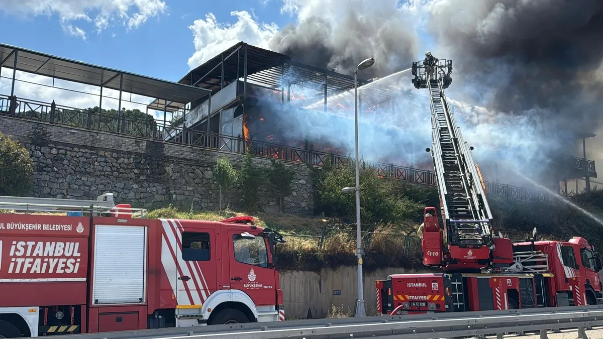 Maltepe'de restoranda yangın! Ormana sıçramadan söndürüldü